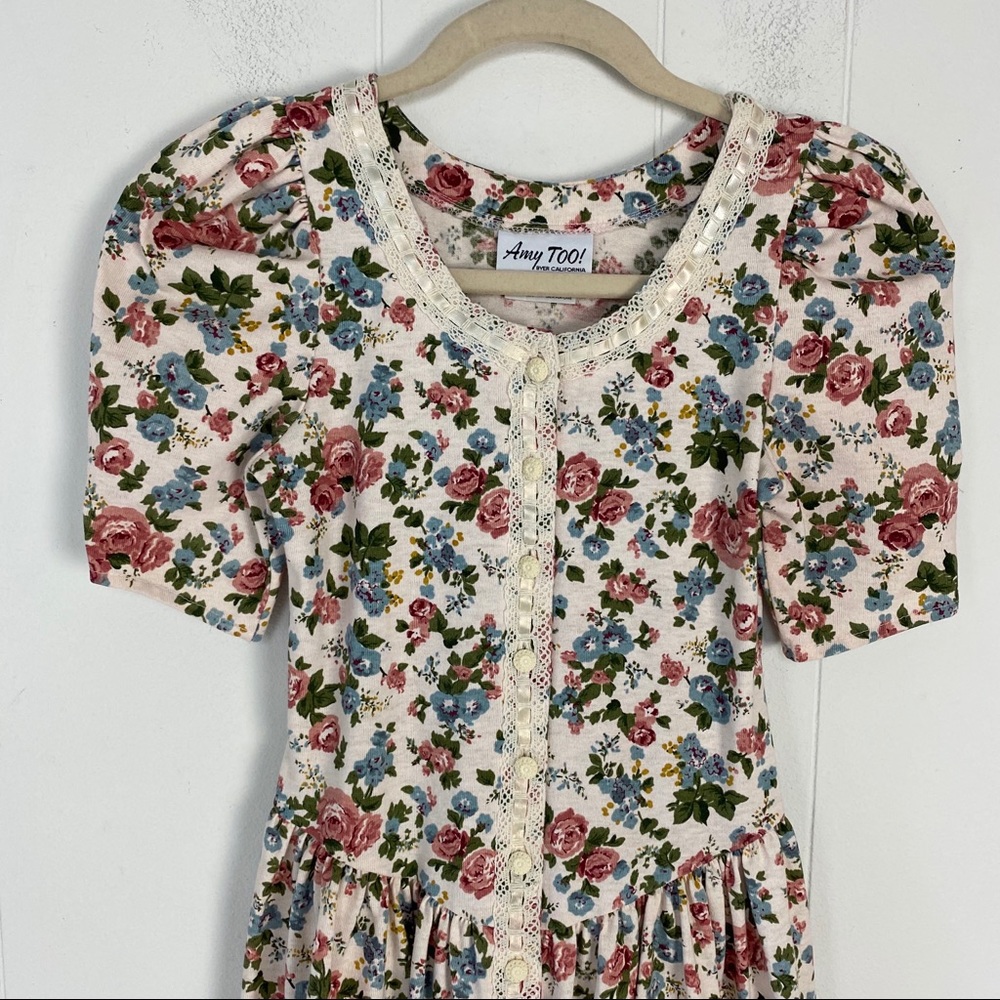 Amy Byer Floral Lace Girls Drop Waist Dress sz. 12 - Picture 3 of 16
